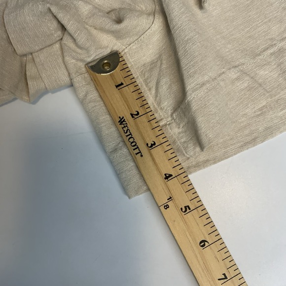 Gap Shorts Womens Large Linen Blend Pull-On Khaki Sand Beach Coastal High Waist - Picture 10 of 10